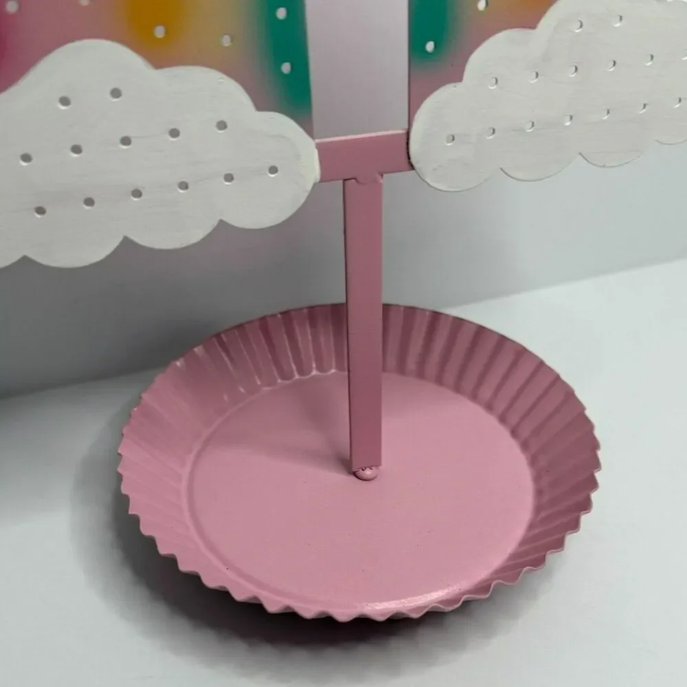 Pink Rainbow Metal Jewelry Holder